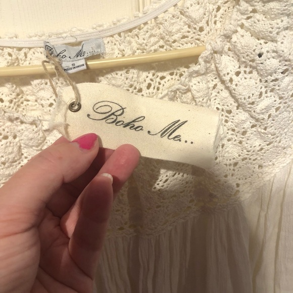 White BOHO Me Rayon blouse/top - Picture 11 of 13